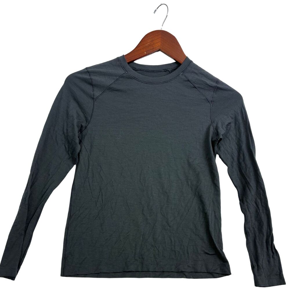 REI Co-op Kids M Merino Wool Base Layer Shirt Gray Long Sleeve Outdoor Hiking